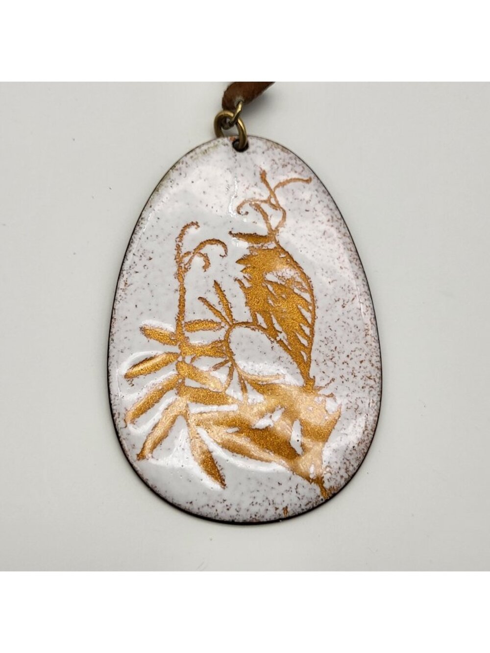 Vintage Enamel Artisan Pendant necklace MCM OOAK Boho Pin up Estate Toga